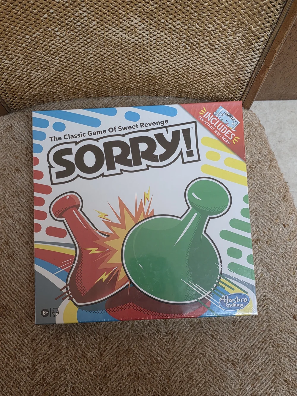Sorry! Classic Board Game by Hasbro - Colorful Game Box